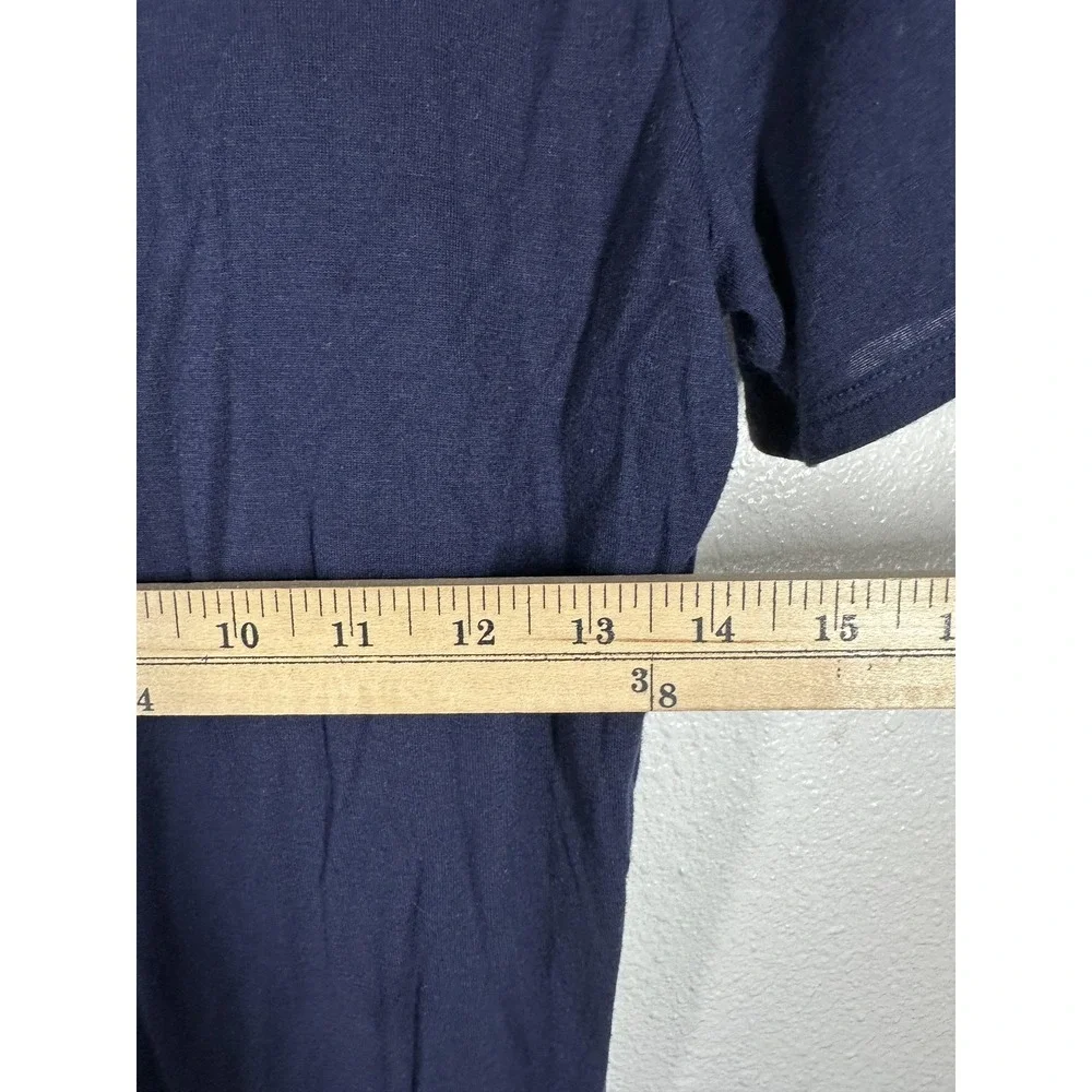 Maurices 24/7 Shirt Womens Small Navy Scoop Neck Ruched Side Stretch Jersey Top - Picture 4 of 6